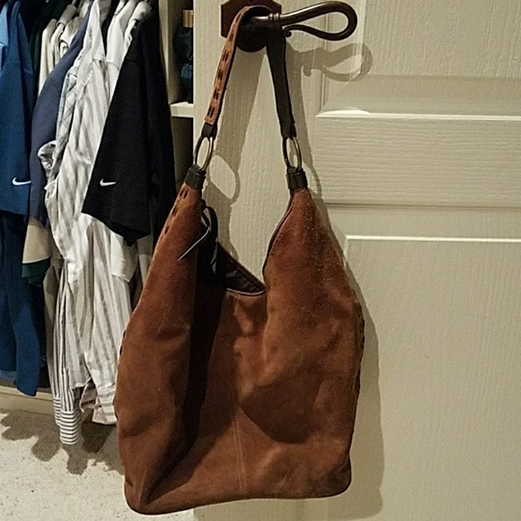 Express Brown Suede Handbag - Picture 2 of 7